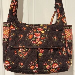 Vera Bradley Floral Shoulder Bag - Brown and Multicolor